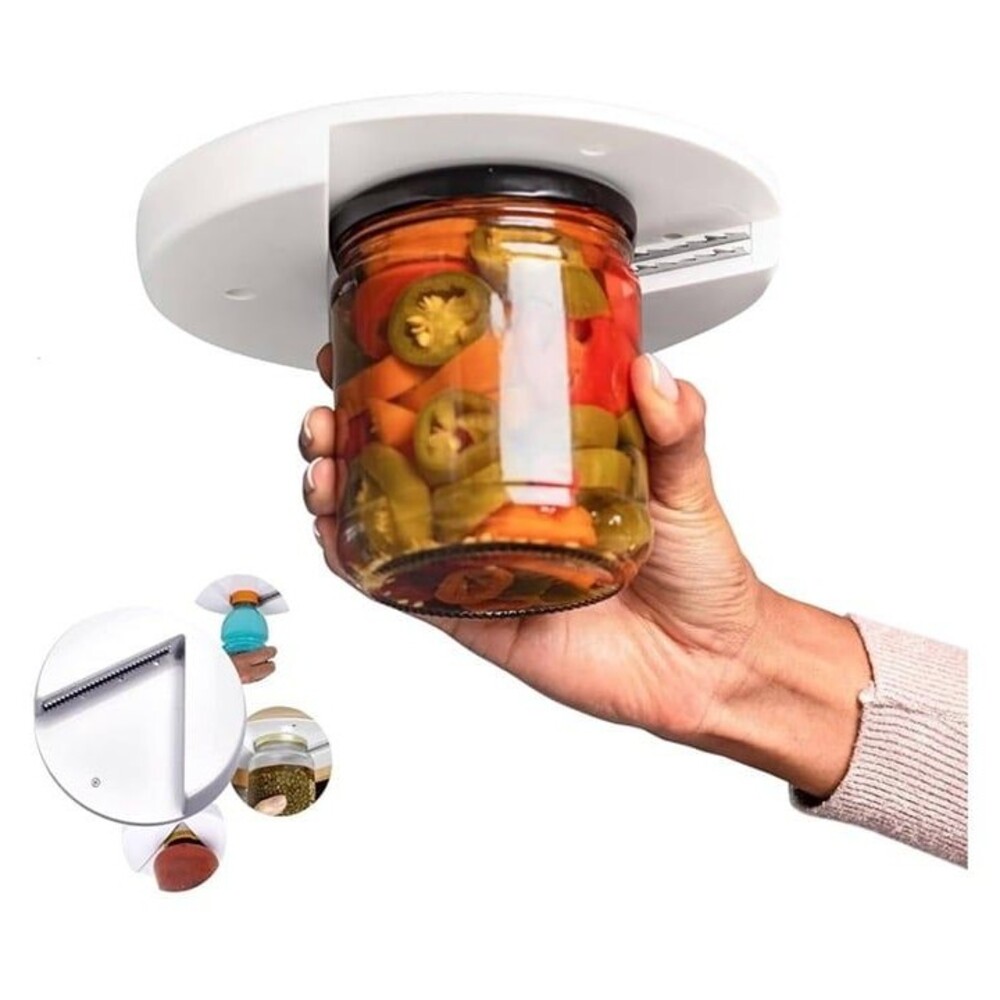 Under Cabinet Jar Opener, Premium Lid Gripper and Opener for Jars & Bottles (2)